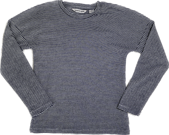 Front view of Girls Navy Pinstripe Long Sleeve Top – Country Road