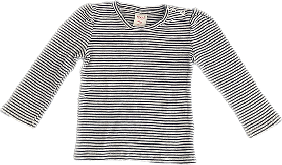 Girls navy and white striped top – soft cotton baby tee