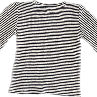 Baby girl wearing a navy white striped top for casual wear