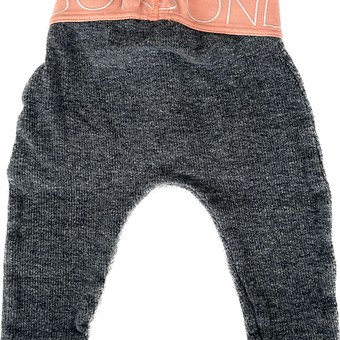 Close-up of the waistband on Bonds grey baby leggings for newborns.