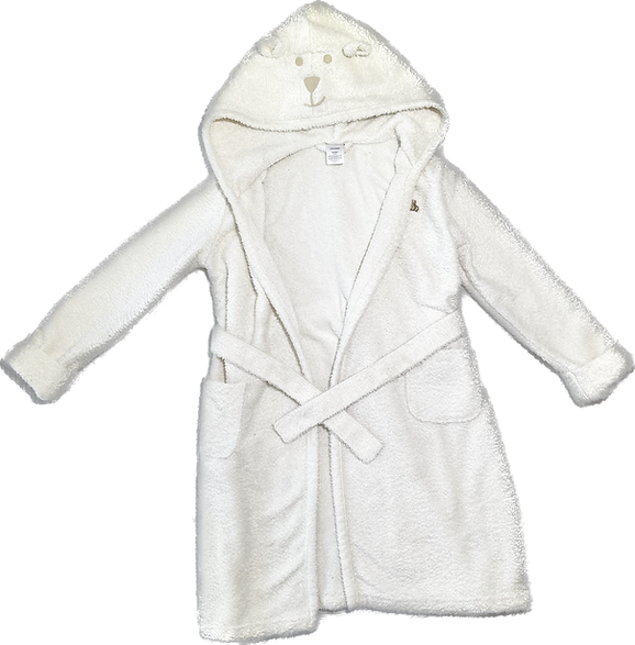 Front view of Kids Bear Bath Robe Size 5 with bear hood