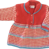 Baby Pink & Blue, Vintage Knit Sweater w/draw String, EUC, Size Small (2YO)