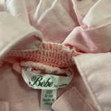 Bebe by Minihaha, Embroidered Pink Romper, EUC, Size 000 (0-3m)