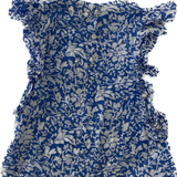 Coco and Ginger, Girls Linen Floral Blue Top, EUC, Size 5