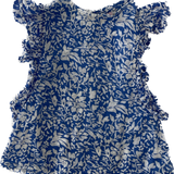 Coco and Ginger, Girls Linen Floral Blue Top, EUC, Size 5
