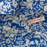 Coco and Ginger, Girls Linen Floral Blue Top, EUC, Size 5