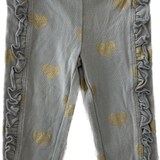 Country Road, Girls Olive Heart Leggings, FUC, Size 00 (3-6m)