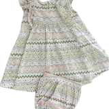 Masc and Tilly, Lightweight Baby Patterned Dress w/Bloomers, EUC, Size 00 (3-6m)