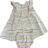 Masc and Tilly, Lightweight Baby Patterned Dress w/Bloomers, EUC, Size 00 (3-6m)