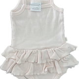 Marquise, Ribbed Ruffled Light Pink Bodysuite, EUC, Size 000 (0-3m)