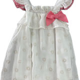 Ollie's Place, Girls White Shear Dress w/Bow, GUC, Size 1+ (18m)