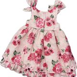 Mia & Mimi, Girls Floral Dress w/Bows, EUC, Size 2T