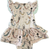 Child of Mine, Onesie Flutter Dress w/Mermaids, GUC, Size 0 (6-12m)