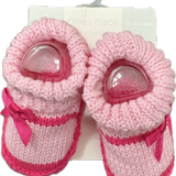Ollies Place, Knit Pink Booties, NWT, Newborn (0000)