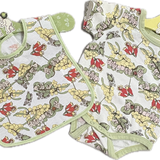 May Gibbs, Onesie and Bib Set w/ Custom Hangers, NWTS, Size 000