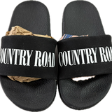 Country Road, Kids Black Logo Slides, NWOT, Size 26 (9US)
