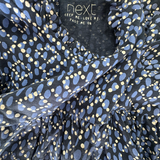 Next, Girls Blue Patterned Dress, EUC, Size 1+ (18-24mo)