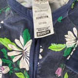 Bonds, Girls Navy Daisy Floral Wondersuit, EUC, Size 0000 (Newborn)