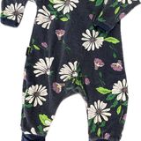 Bonds, Girls Navy Daisy Floral Wondersuit, EUC, Size 0000 (Newborn)