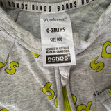 Bonds, Grey Logo Wondersuit, GUC, Size 000 (0-3m)