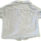 Zara, Pinstriped Baby Blue Roll up Sleeve Collared Top, EUC, Size 0 (6-9m)