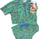 Young Hearts, Girls Green 2 Piece Swimsuit, NWTS, Size 7