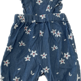 Marquise, Girls Floral Denim Romper, EUC, Size 000 (0-3m)