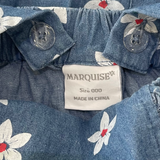 Marquise, Girls Floral Denim Romper, EUC, Size 000 (0-3m)