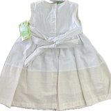 Miky, Girls White/Cream Embroidered Dress, NWTS, Size 1 (12m)