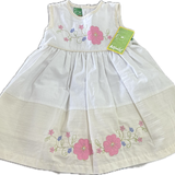Miky, Girls White/Cream Embroidered Dress, NWTS, Size 1 (12m)