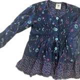 Pumkin Patch, Blue Floral Long Sleeve Dress, GUC, Size 2 (24m)