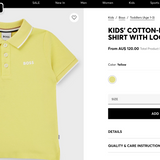 Hugo Boss, Boys Kids' cotton-piqué polo shirt with logo and stripes, NWT, Size 6 (114)