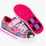 Heely's, Girls' Snazzy X2 2-Wheel Skate Shoes - Pink/Multi Galaxy, GUC, Size 2US