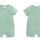 Seed Heritage,  Terry Logo Jumpsuit in Green, EUC, Size 0000 (Newborn)