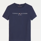 Tommy Hilfiger, Corp Split Logo T-shirt in Navy, F-GUC*, Size S* (14YO)