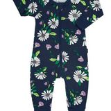 Bonds, Girls Navy Daisy Floral Wondersuit, EUC, Size 0000 (Newborn)