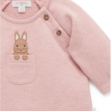 Purebaby, Girls Bunny Pocket Top, NWOT, Size 0000 (Newborn)