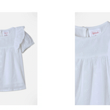 Sprout, Broderie Frill Top White, EUC, Size 2