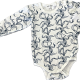 Wilson & Frenchy, Blue Plant Print Onesie, GUC, Size 0 (6-12m)