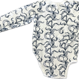 Wilson & Frenchy, Blue Plant Print Onesie, GUC, Size 0 (6-12m)