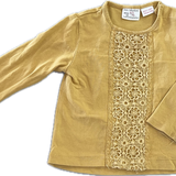 Zara, Girls Mustard Top,EUC, Size 0 (6-9m)