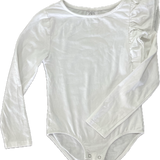 Zara, Girls White Bodysuit w/Ruffle, EUC, Size 7