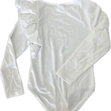 Zara, Girls White Bodysuit w/Ruffle, EUC, Size 7