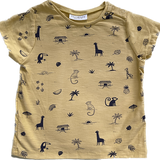 Next Baby Uk, Boys Yellow Short Sleeve Top w/ Animals, Size 3-6mo