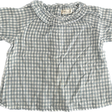 Miann & Co, Girls Blue/White Gingham Top, GUC, Size 12-18mo (1Y)