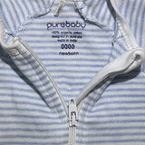 Purebaby, Boys Blue Striped Onesie, EUC, Size 0000 (Newborn)