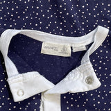 Miann & Co, Baby Navy Romper w/White Dots, Size 000 (0-3mo)