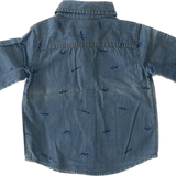 Carters, Boys Denim Shirt w/Fade & Dino, NWT, Size 18m (1)