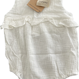 Love Henry, Girls White Nora Muslin Romper, NWT, Size 12-18mo (1Y)