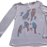 Milkshake, Pink Long Sleeved Girls T-Shirt w/Birds, Size 6